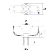 プレス製蝶ボルト設計図